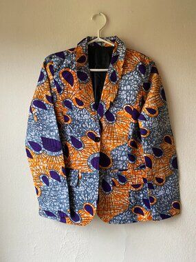 Cotton Blazer, Semi-fitted with Pockets Sz M